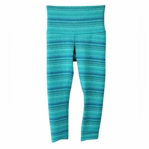 Lululemon Wunder Under Crop High-Rise Leggings Size 6 Blue Green